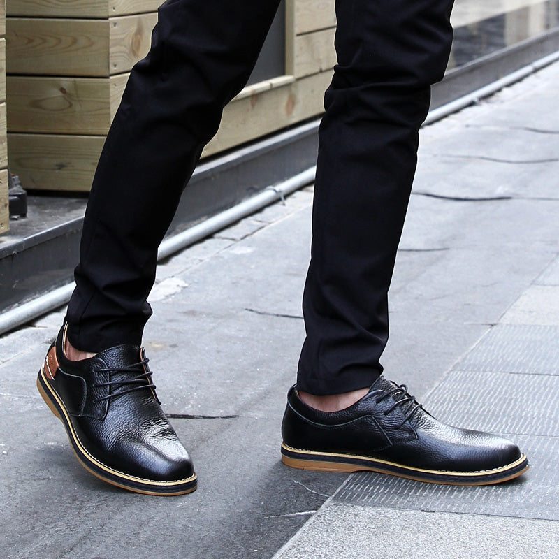 Men's Genuine Leather Lace Up Oxfords | Plus Size