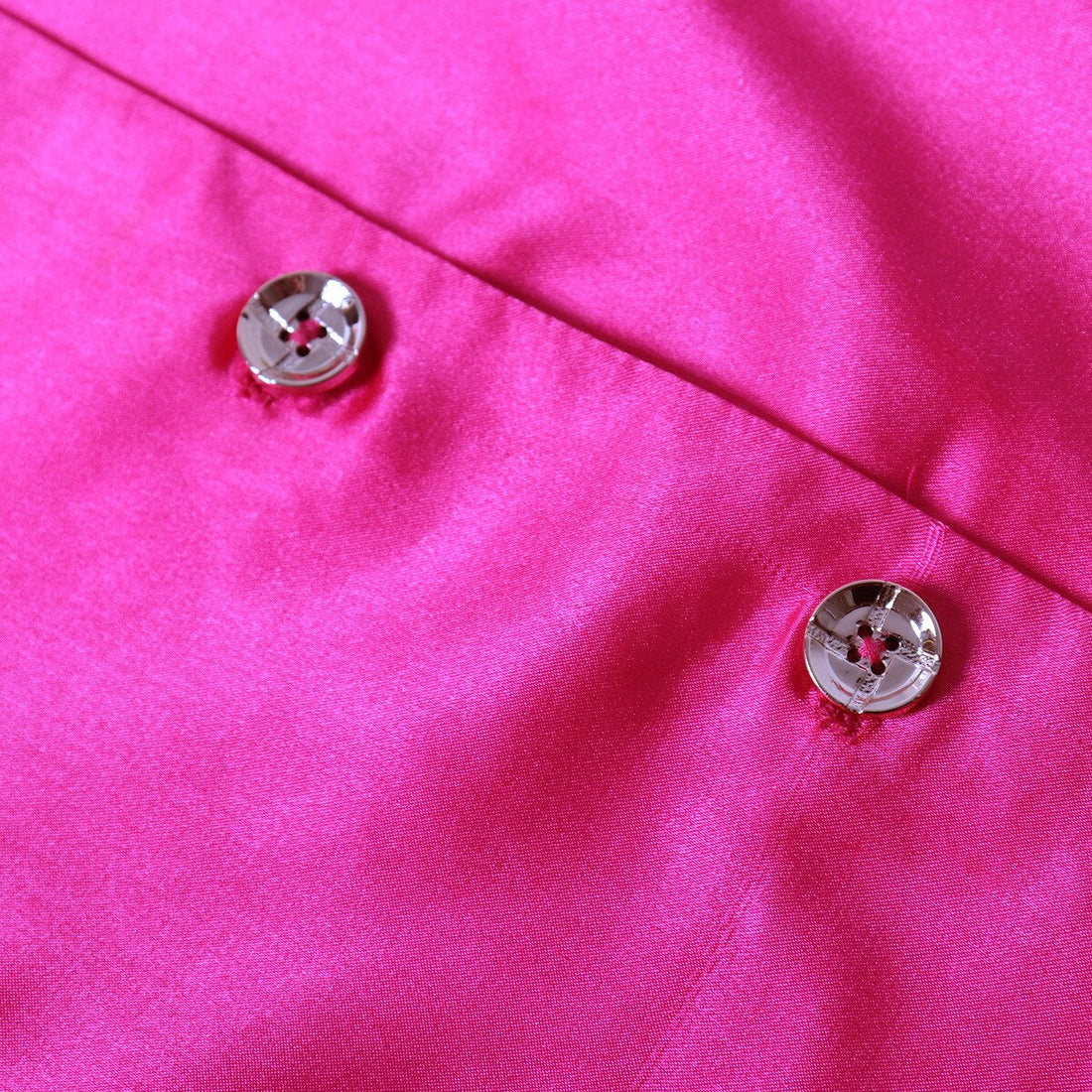 Women's Spring V-Neck Buttoned Satin Mini Dress