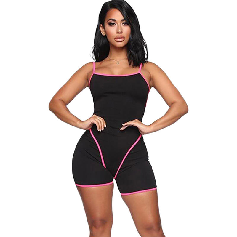 Women's Casual Backless Striped Skinny Push-Up Fitness Suit