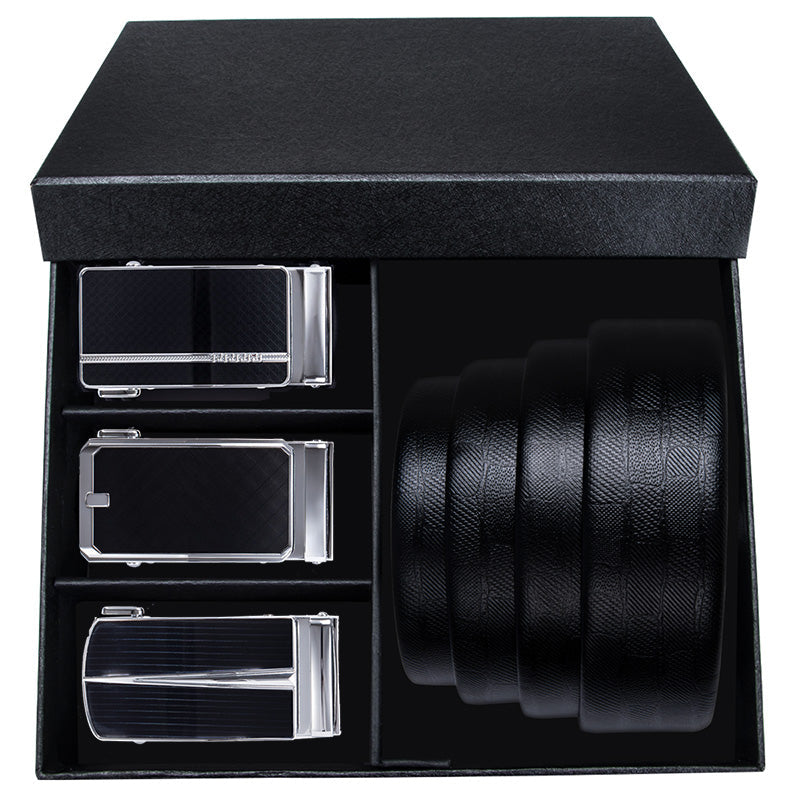 Men's Genuine Leather Set | Belt With Automatic Buckle