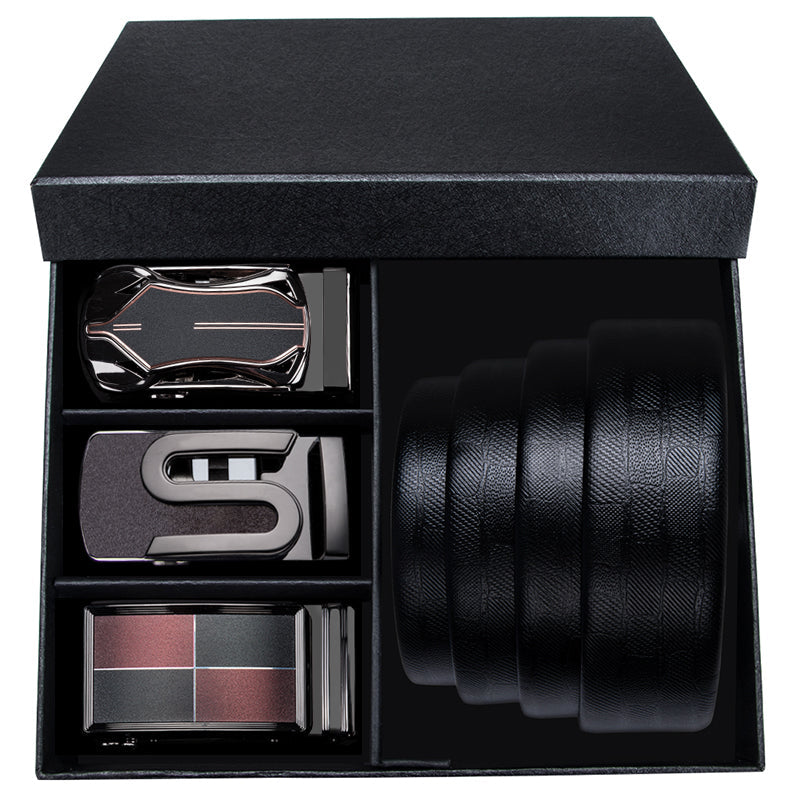 Men's Genuine Leather Set | Belt With Automatic Buckle