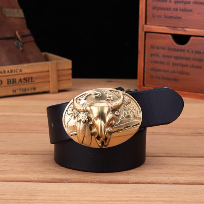 Women's Genuine Leather Belt With Metal Buckle