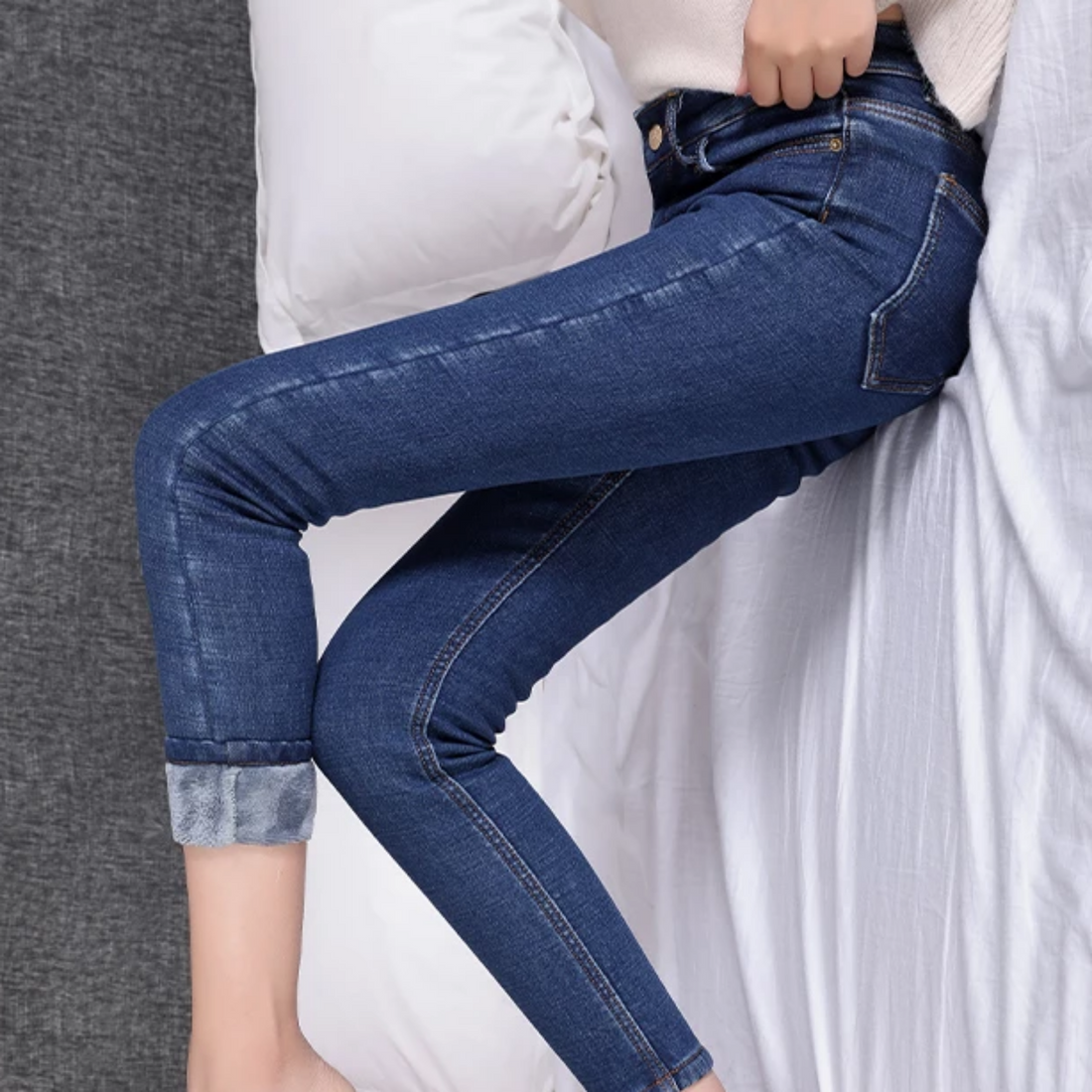 Women's Winter Casual Pencil Skinny Warm Jeans