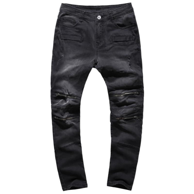 Men's Straight Jeans With Zippers