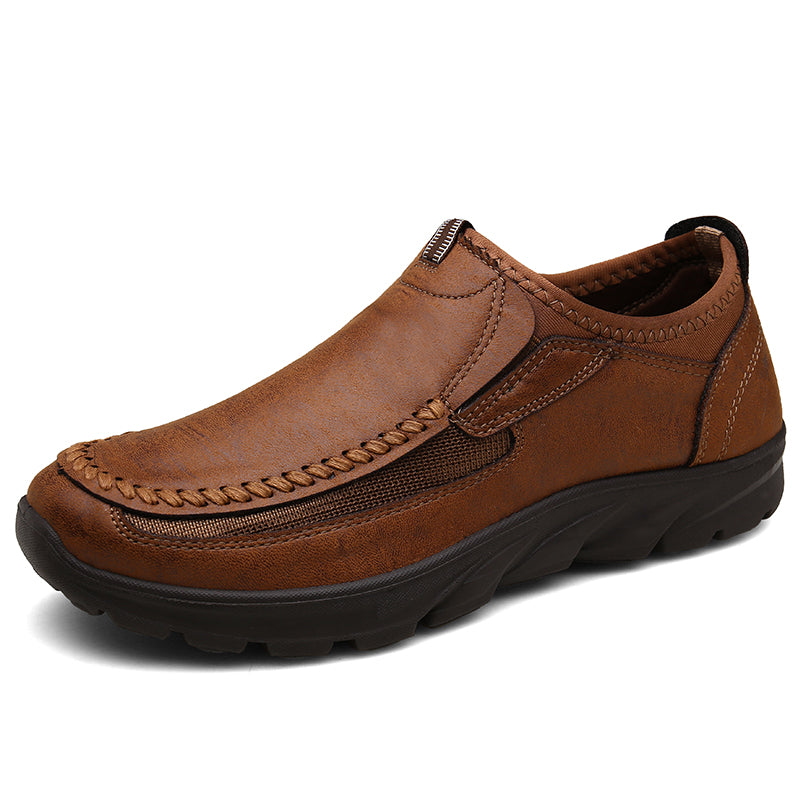 Men's Breathable Leather Moccasins | Plus Size Driving Shoes