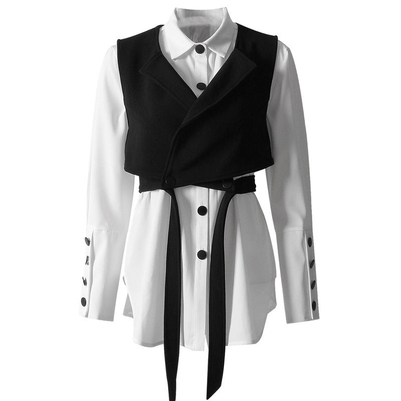 Women's Spring/Summer Casual Long-Sleeve Shirt With Vest