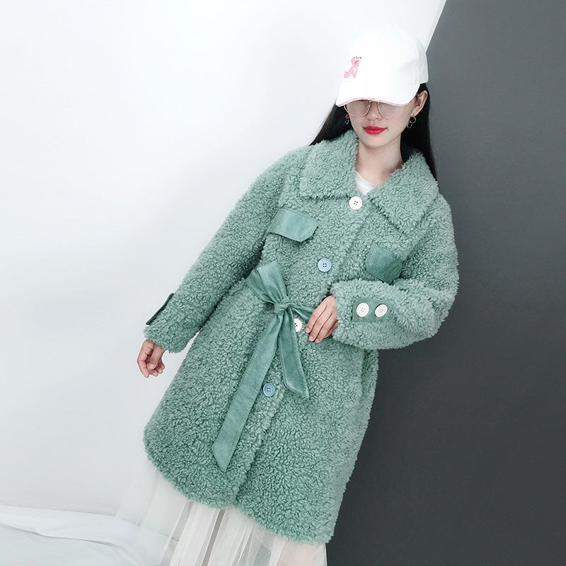 Women's Winter Casual Thick Buttoned Coat With Wool
