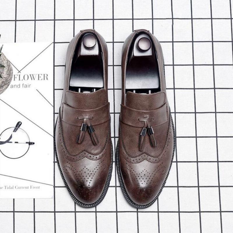 Men's Leather Loafers With Tassels