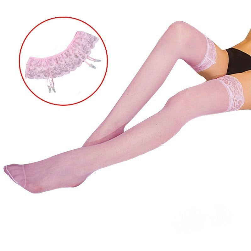 Women's Lacy Stockings And Garter Belt