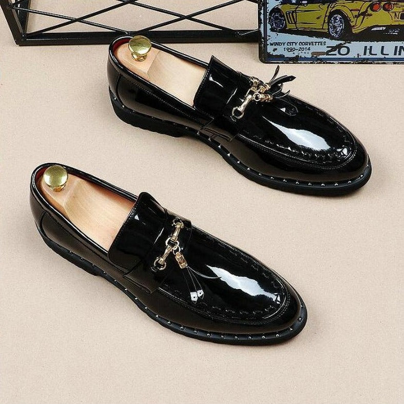Men's Wedding Leather Loafers With Tassels