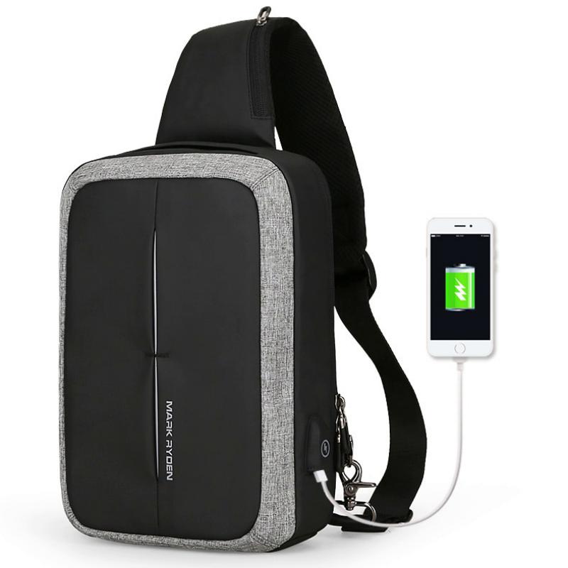 Men's Shoulder Bag With USB Charging