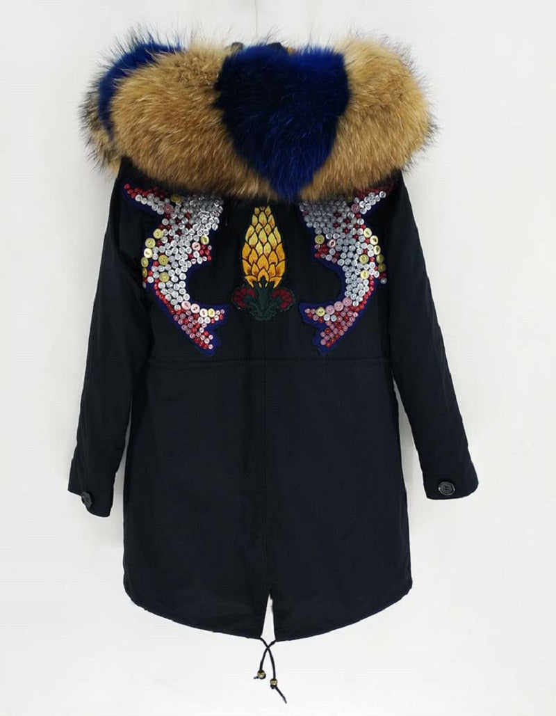 Women's Winter Casual Thick Warm Parka With Raccoon Fur