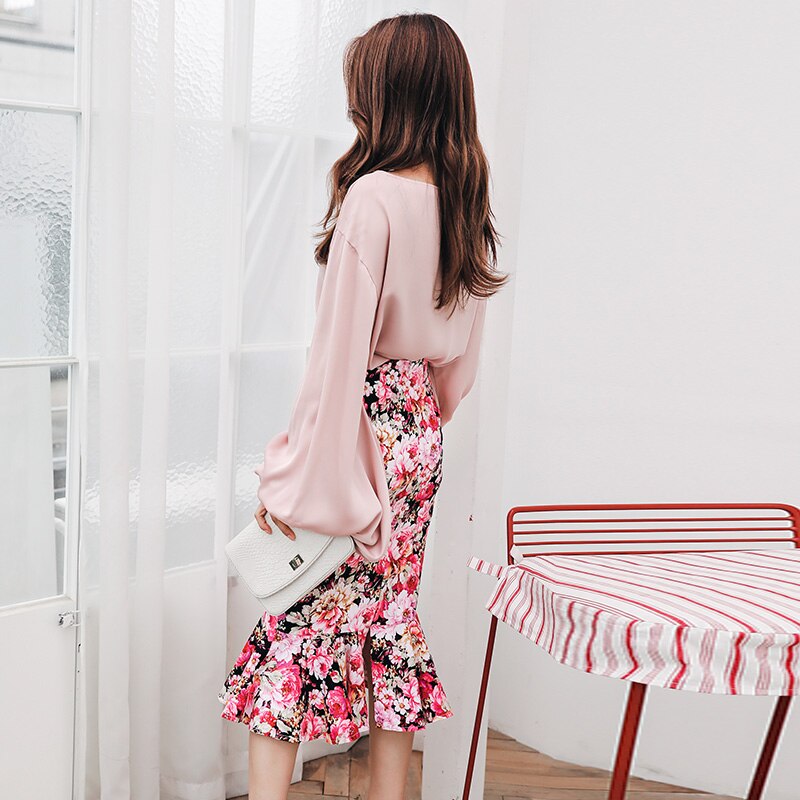 Women's Spring/Summer Casual Polyester Two-Piece Dress With Print