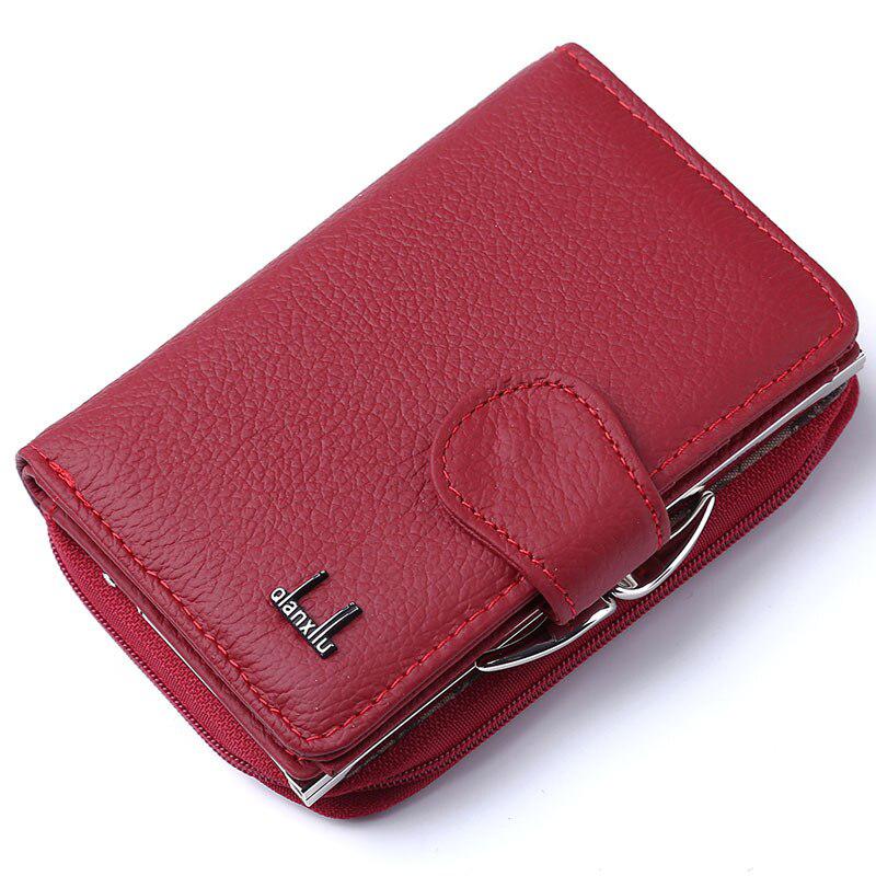Women's Genuine Leather Wallet With Zipper | Card Holder