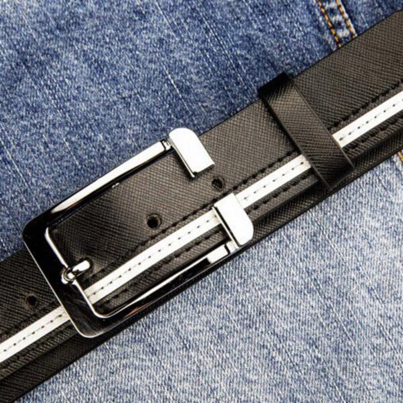 Men's Leather Belt With Pin Buckle