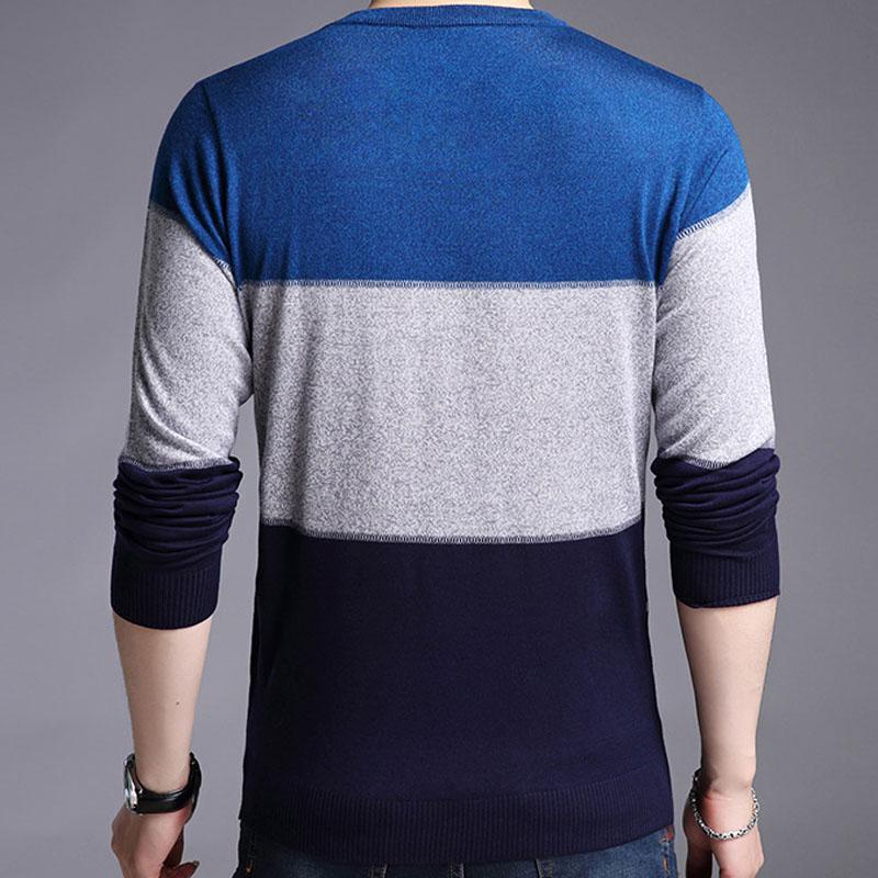Men's Knitted Striped Pullover