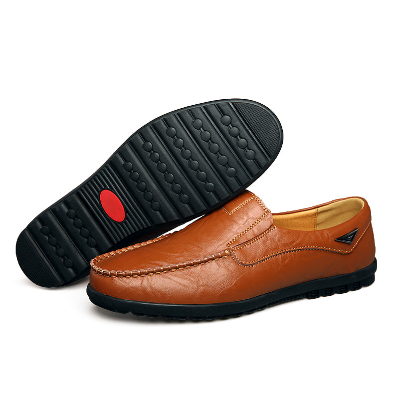 Men's Summer Casual Genuine Leather Slip-Ons | Plus Size