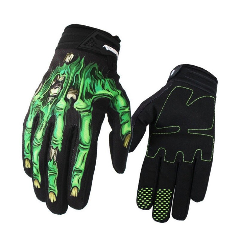 Men's Racing Gloves With Bones Print