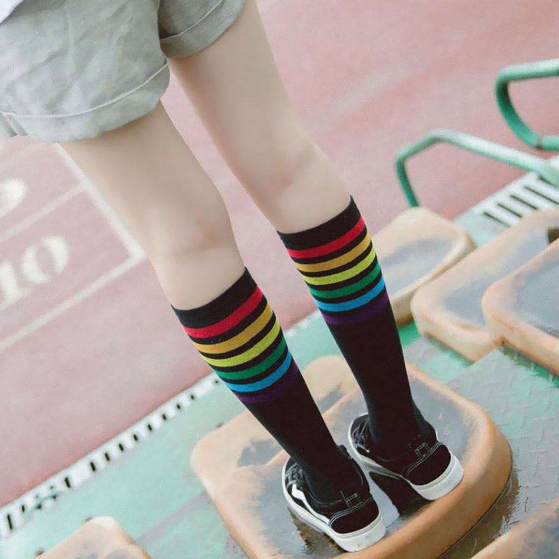 Women's Cotton Striped Long Socks