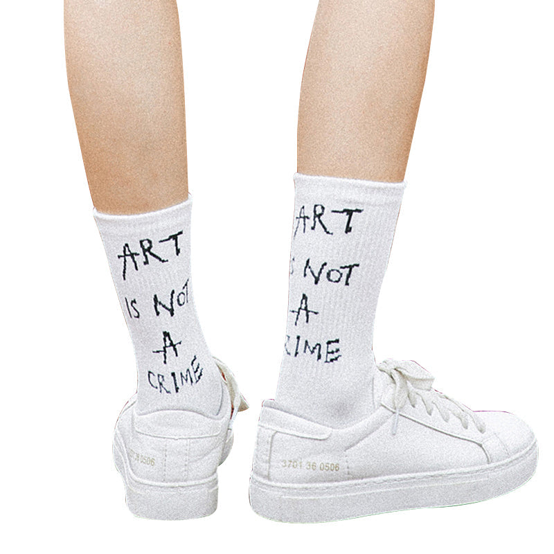 Women's Warm Cotton Socks "Art Is Not A Crime"