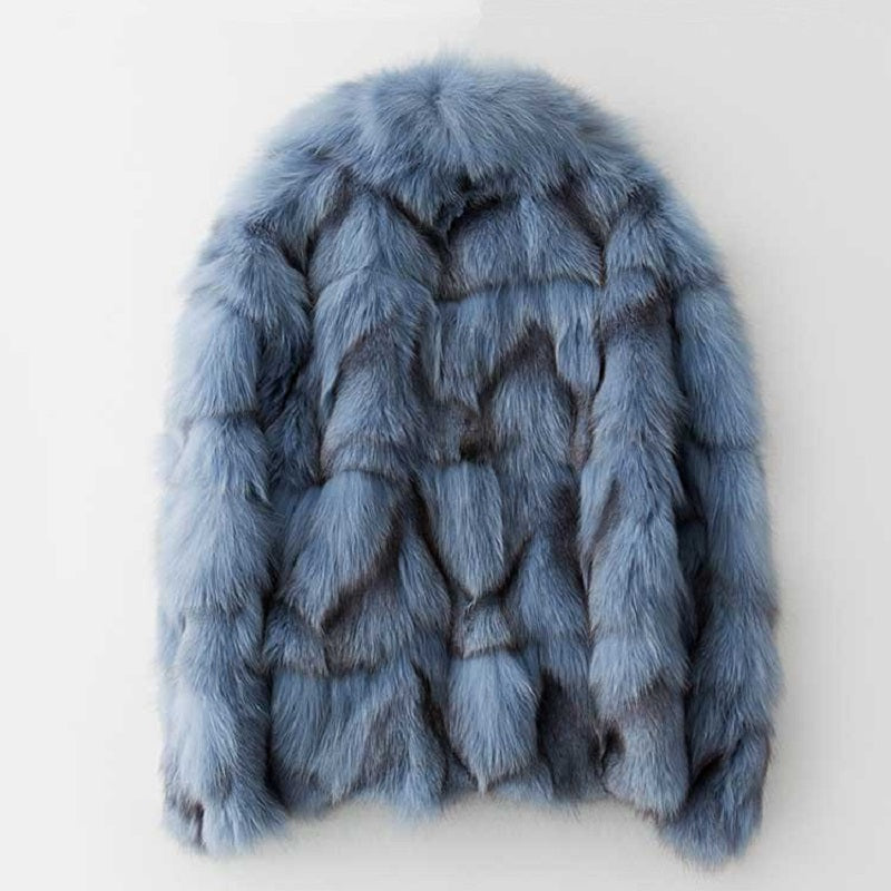 Women's Winter Casual Short Warm Coat With Fox Fur