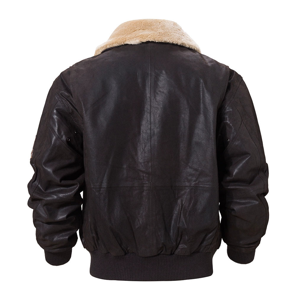 Men's Winter Genuine Leather Warm Bomber