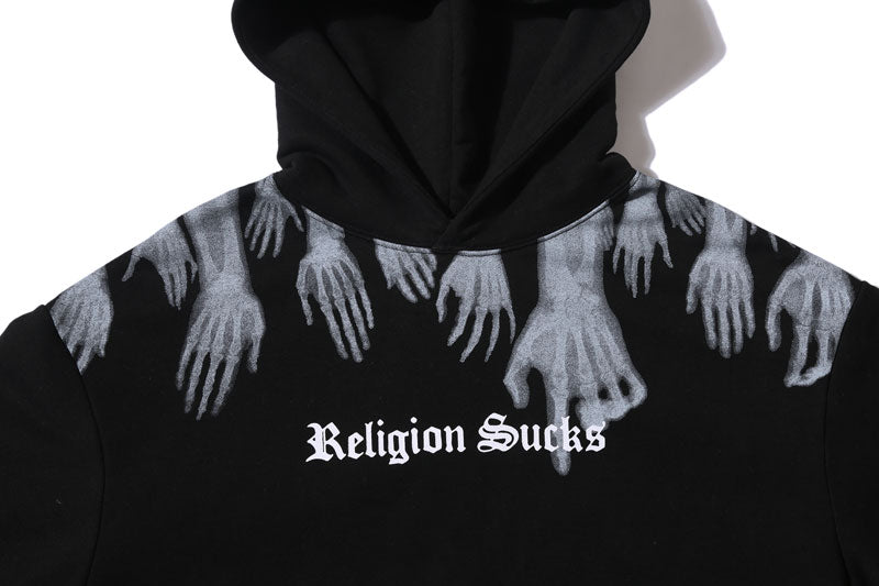 Women's Casual Fleece Hooded Sweatshirt "Religion Sucks"