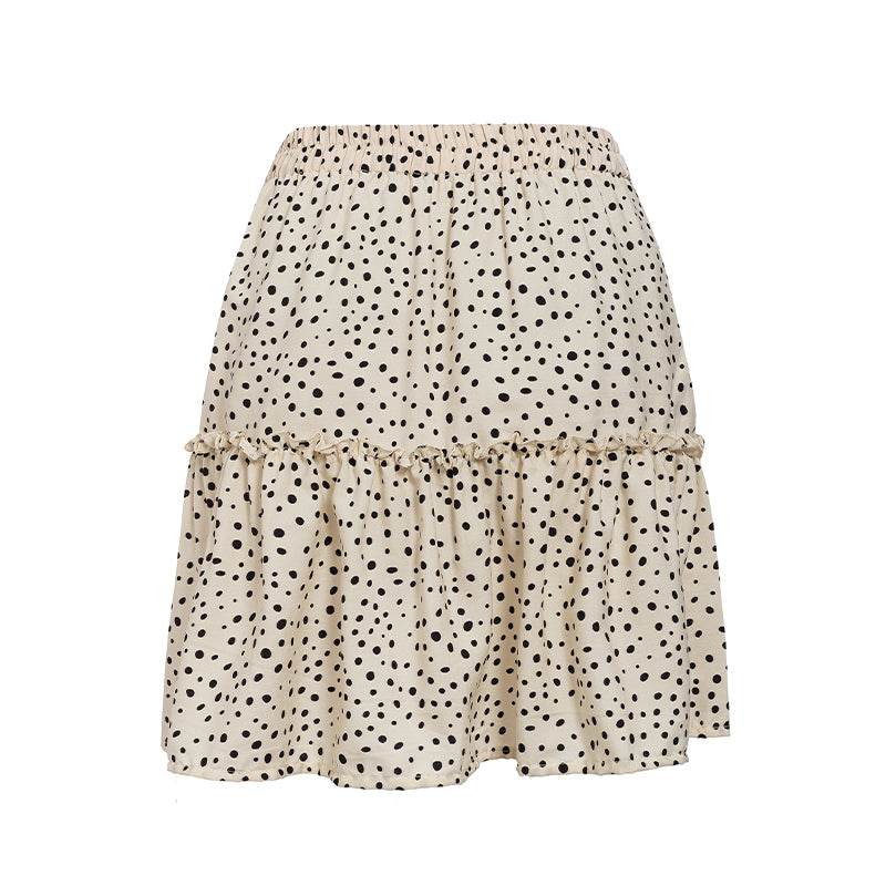 Women's Summer Casual High-Waist Elastic Ruffled Skirt