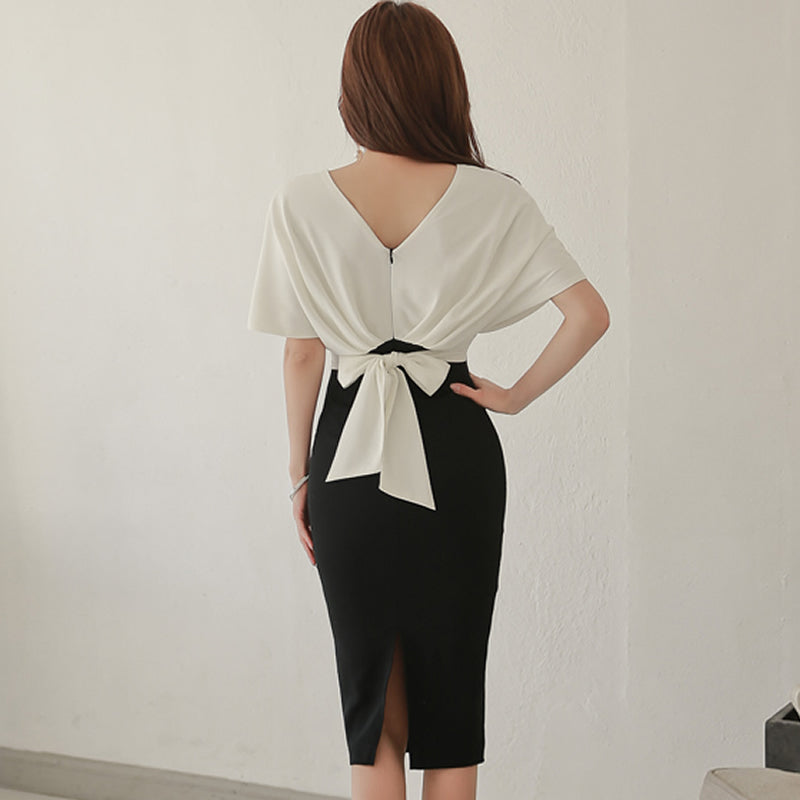 Women's Summer Sheath V-Neck Mini Polyester Dress