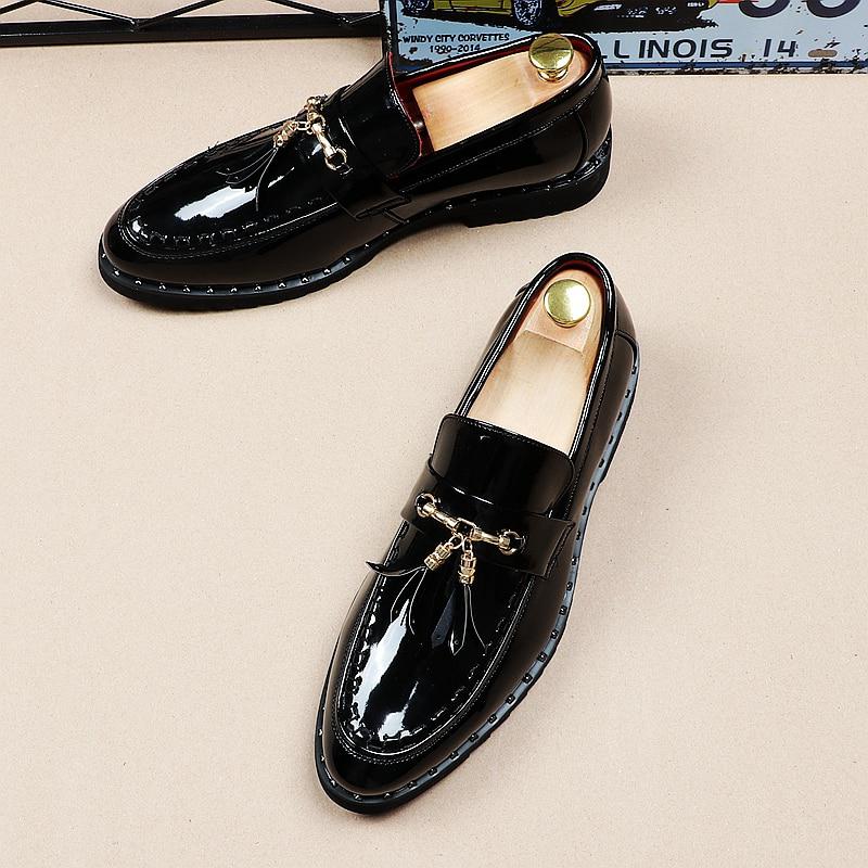 Men's Wedding Leather Loafers With Tassels