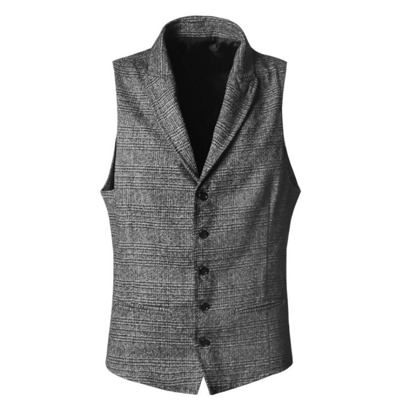 Men's Autumn Casual Woolen Plaid Vest