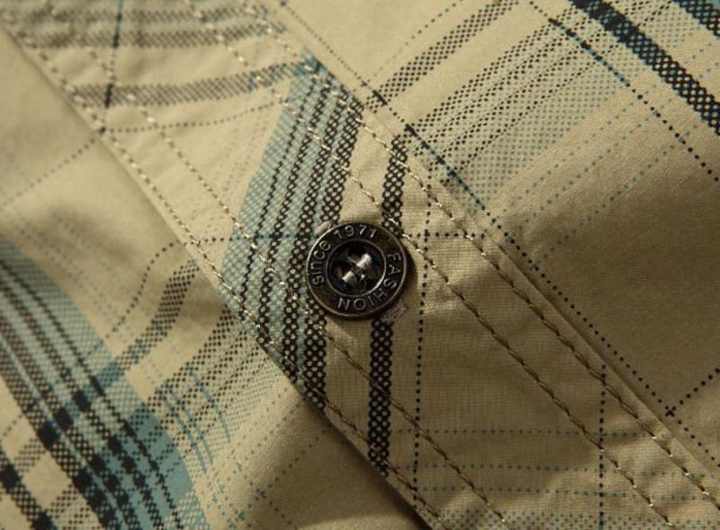 Men's Summer Plaid Cotton Short Sleeved Shirt | Plus Size