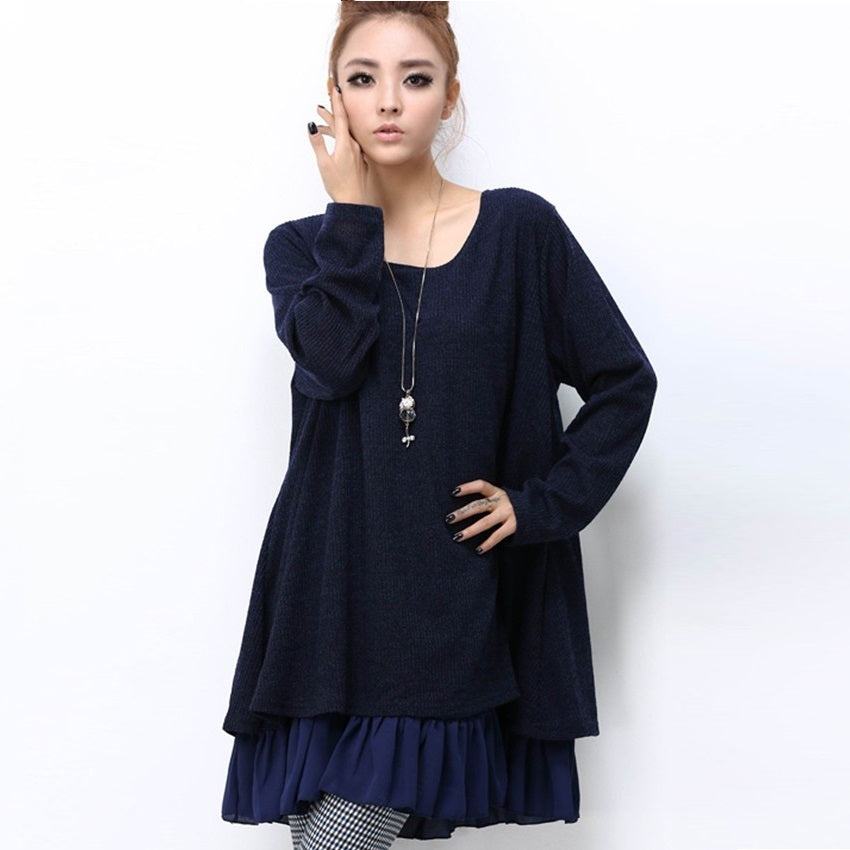 Women's Spring/Autumn Casual Long-Sleeved Ruffled Blouse