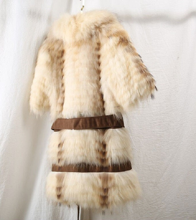 Women's Winter Thick Slim Vest With Raccoon Fur