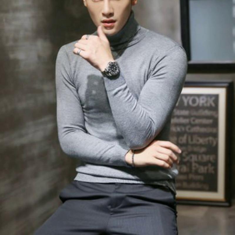 Men's Autumn Casual Knitted Turtleneck Sweater