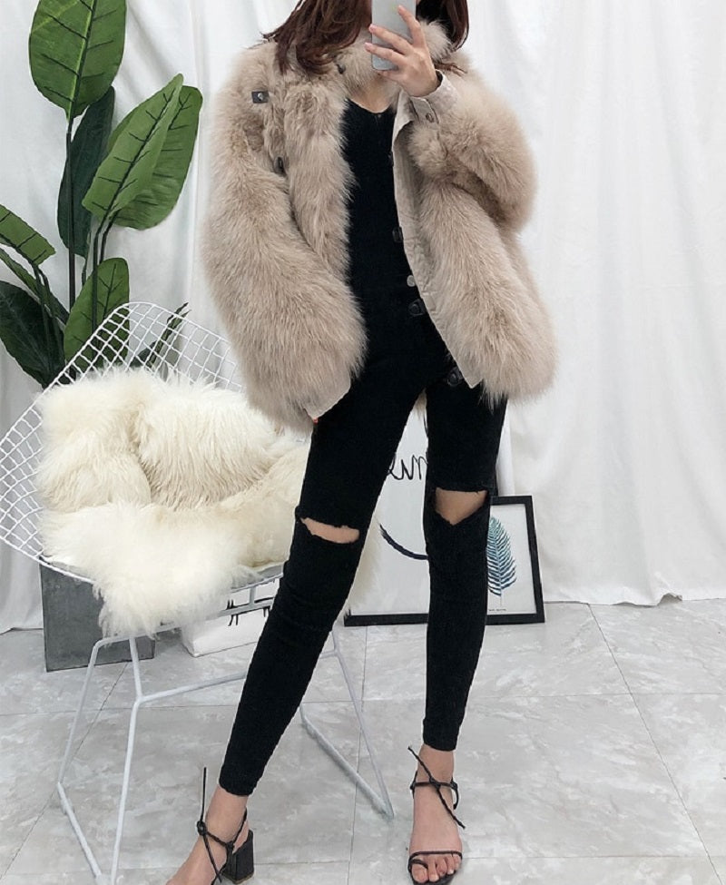 Women's Winter Casual Short Thick Parka With Fox Fur