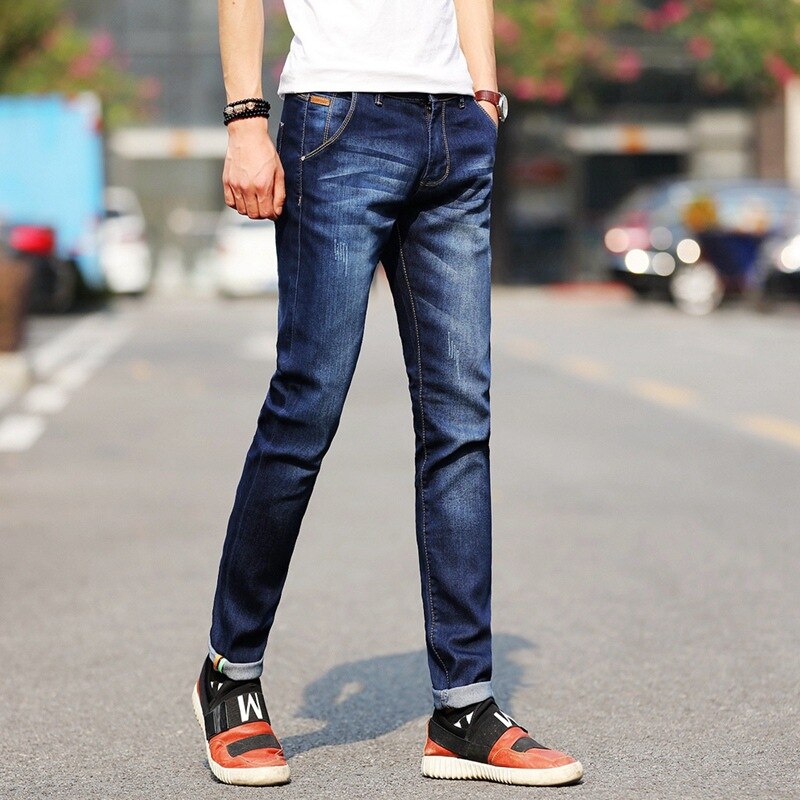 Men's Spring/Autumn Casual Stretchy Skinny Jeans With Pockets