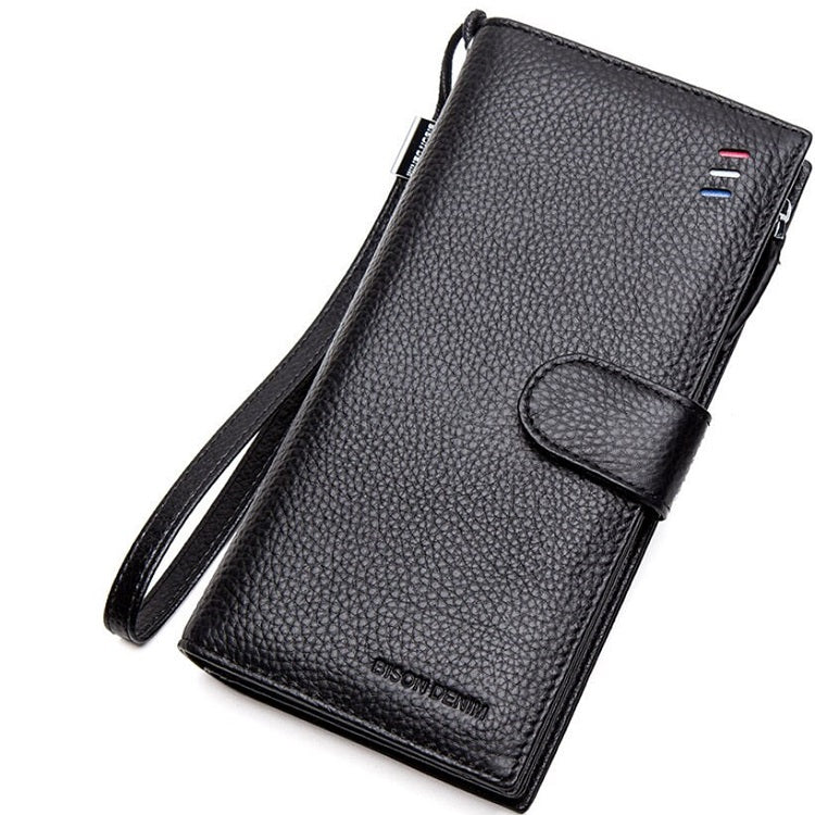 Men's Genuine Leather Wallet With Fastener