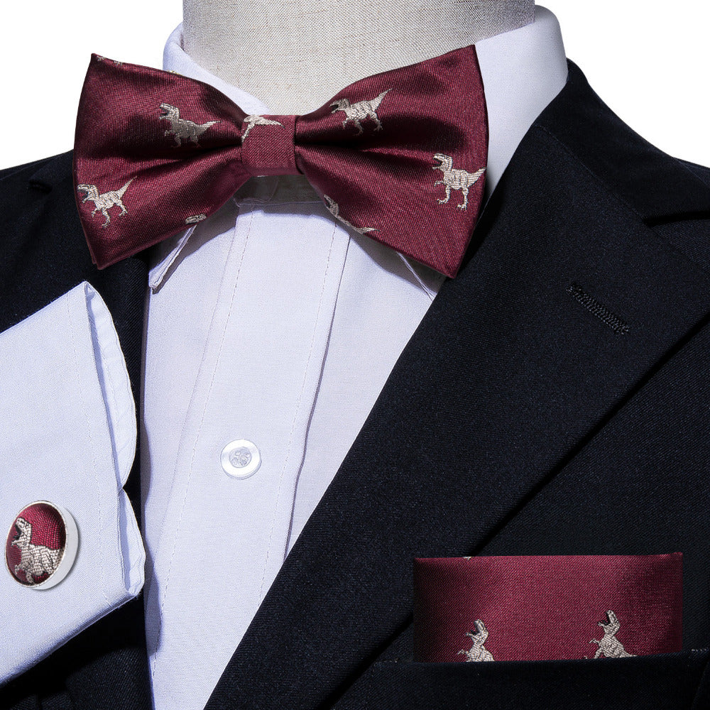Men's 4 Pieces Set | Tie & Bow Tie & Cufflinks & Handkerchief