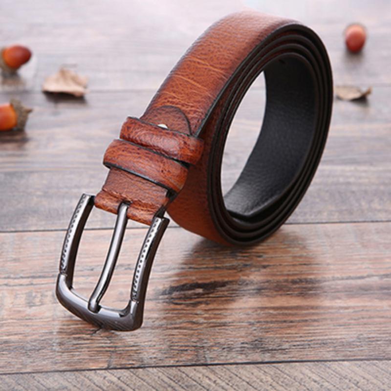 Men's Casual Leather Belt With Pin Buckle