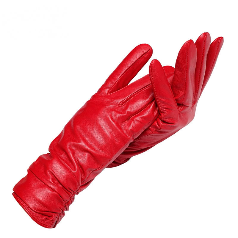 Women's Winter Genuine Leather Short Gloves