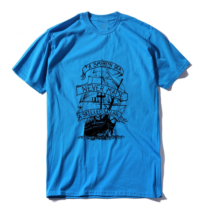 Men's Summer T-Shirt "A Smooth Sea Never Made A Skilled Sailor"