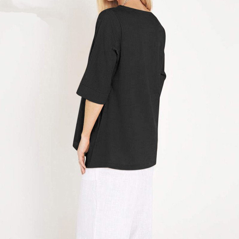 Women's Summer Casual Polyester Asymmetrical Long Blouse