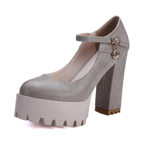 Women's Casual Soft Leather High Heels Pumps