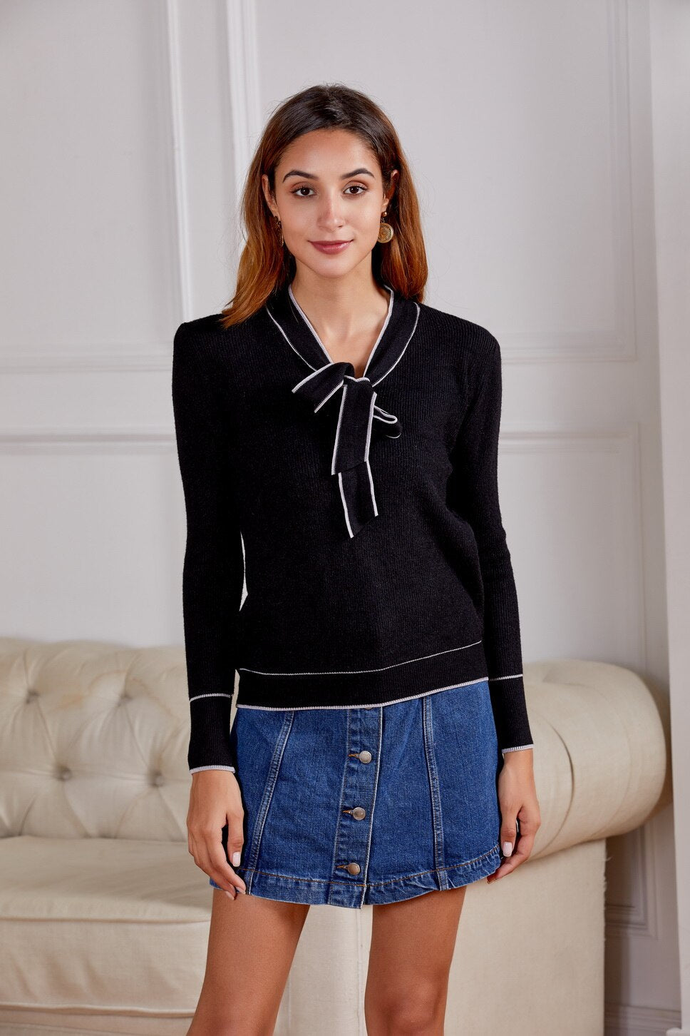 Women's Autumn/Winter Knitted Slim Long Sleeve Sweater