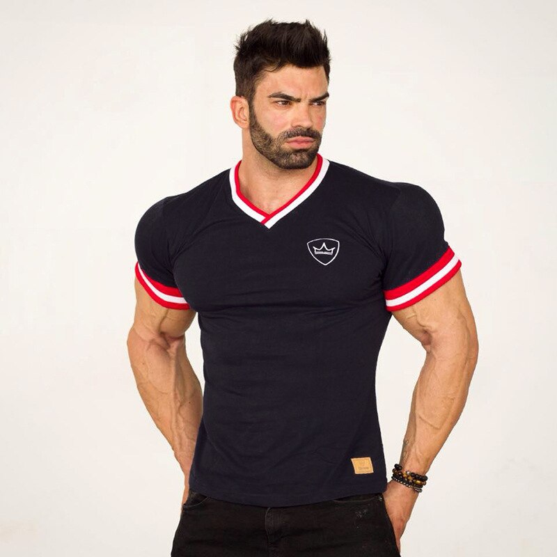 Men's Summer Casual Cotton V-Neck T-Shirt