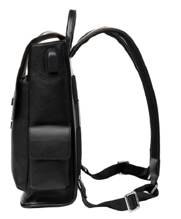 Men's Genuine Leather Waterproof School Backpack