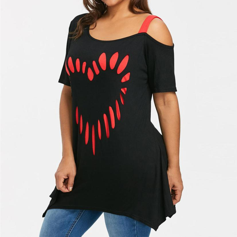 Women's Summer Casual O-Neck T-Shirt With Print | Plus Size