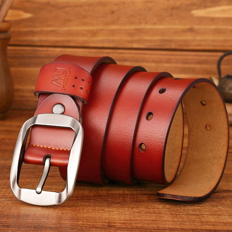 Men's Casual Genuine Leather Belt With Pin Buckle