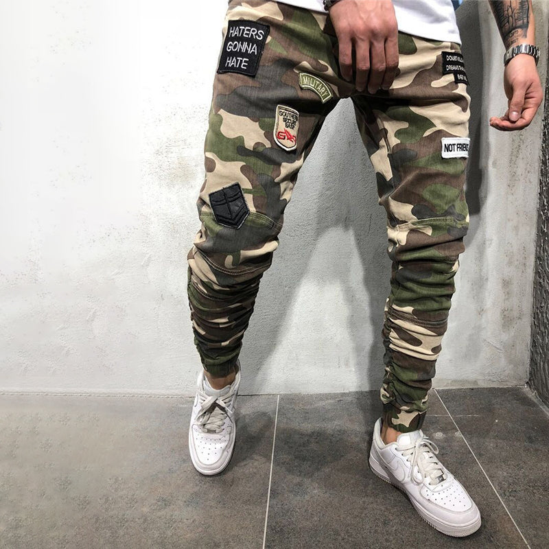 Men's Skinny Camouflage Elastic Jeans
